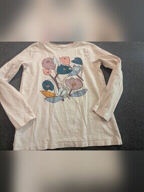 Tea Collection Long Sleeve Tee in Light Pink with Blue and Lavender Floral Print